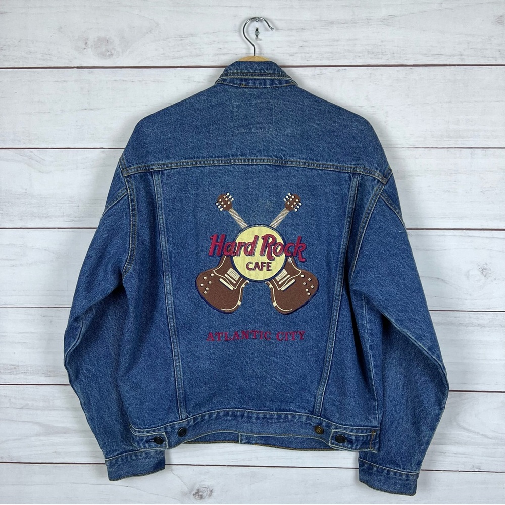 Vintage Hard Rock Atlantic City Denim Jacket Medium